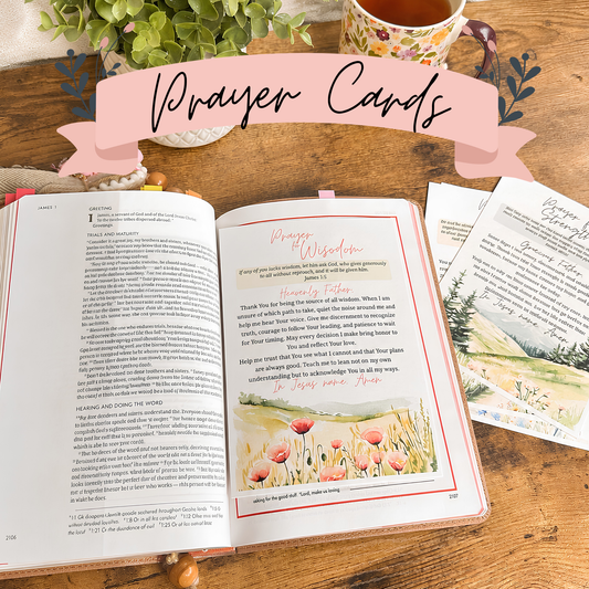 Christian Prayer Cards | Printable Bible Prayer Cards | 6 Prayer Cards | Scripture Prayer Set | Bible Journal Inserts | Digital Download