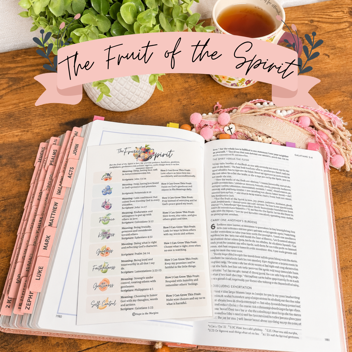 Fruit of the Spirit Bible Study Insert | Galatians 5:22–23 | Christian Printable Bible Journal | DIGITAL DOWNLOAD