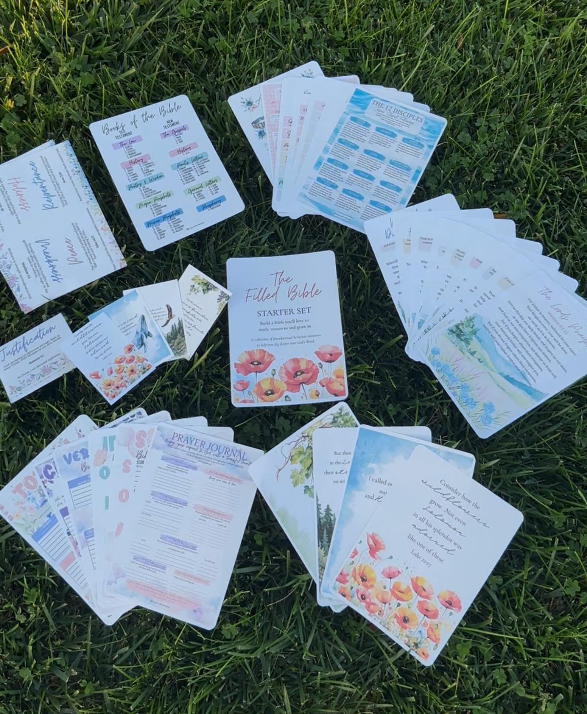 The Filled Bible Starter Set | 50+ Beautiful Bible Study Inserts & Scripture Tools for Loaded Bibles | Digital Download